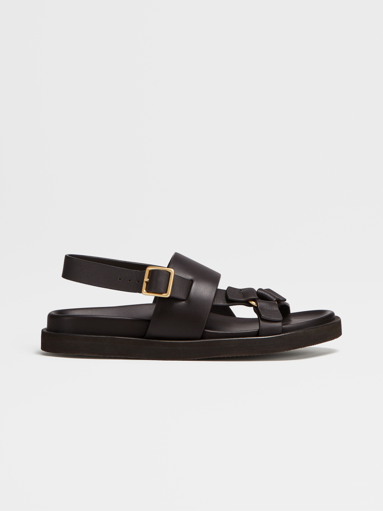 Dark Brown Leather Panarea Sandals